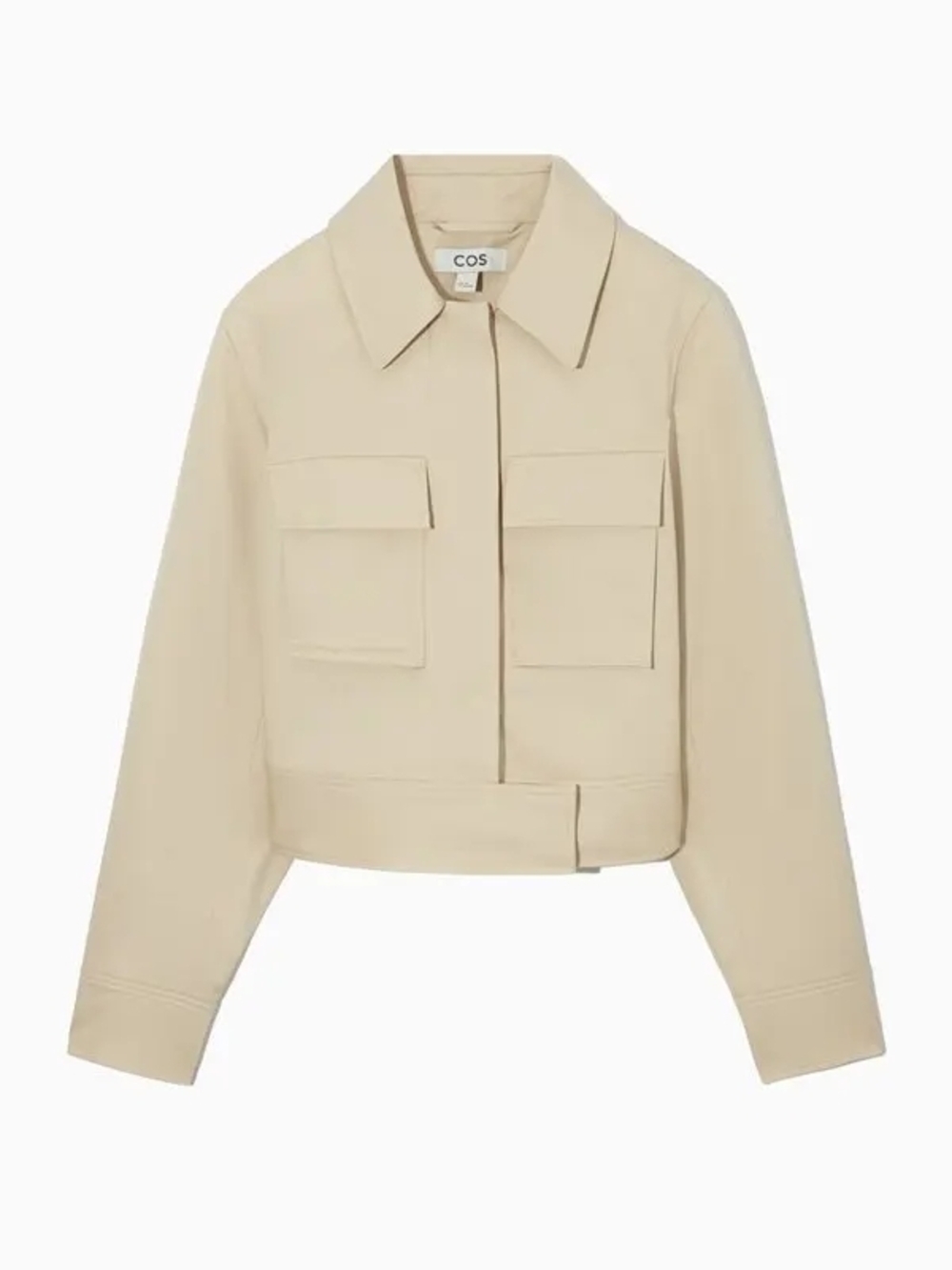COS Boxy Cream Utility Jacket with Flap Pockets